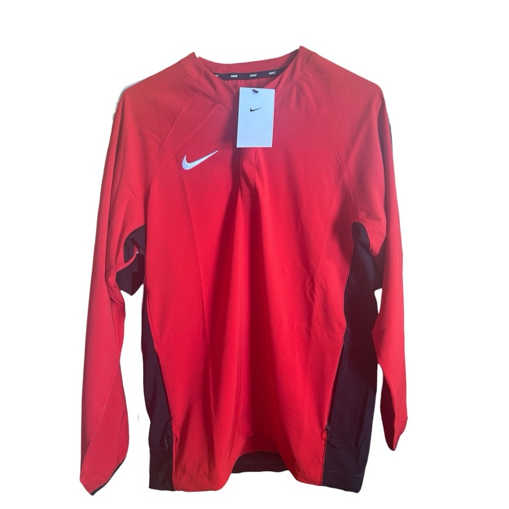 Nike Baseball Red White Long Sleeve Pregame Top Men’s Size Small NEW DO9174-657